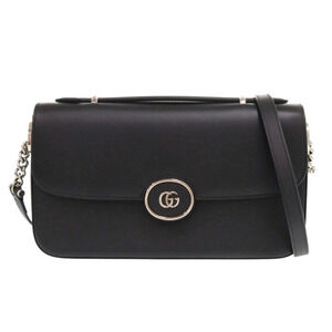 GUCCI Black Leather Shoulder Bag